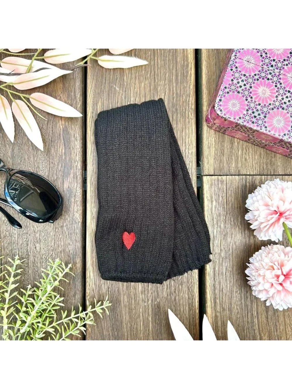 Women's Heart Arm Warmers Fingerless Gloves Y2K Gothic Cosplay Sleeves